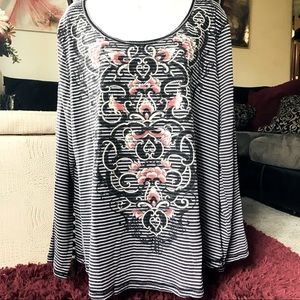 Cato women’s Stripe and flower Top